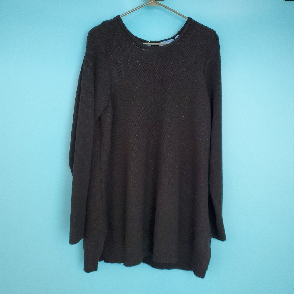 Simply Vera Vera Wang Sweater Size XL Metallic Black Knit